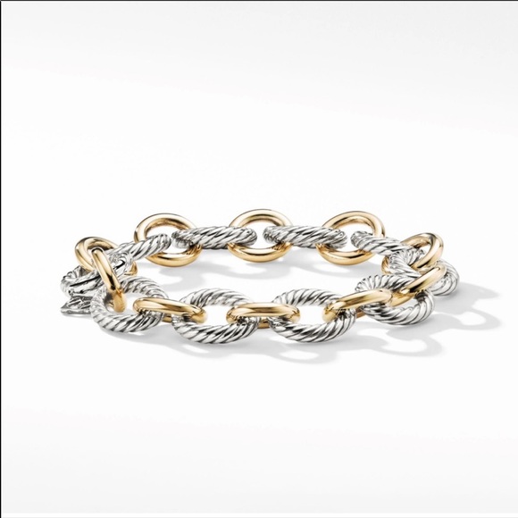 David Yurman Oval link Sliver/Gold Bracelet - Picture 2 of 5